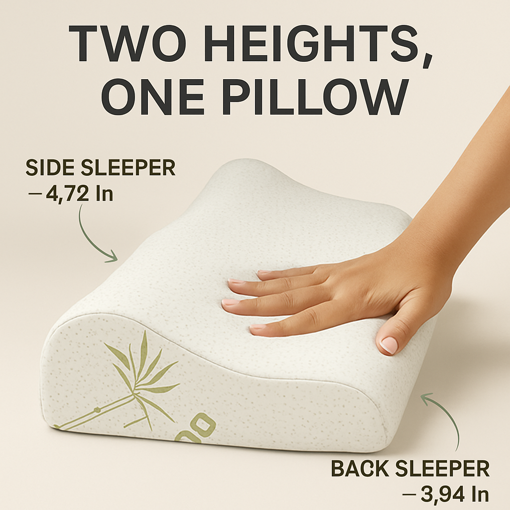 Bamboo Memory Foam Sleep Pillow Contoured Cervical Pillow