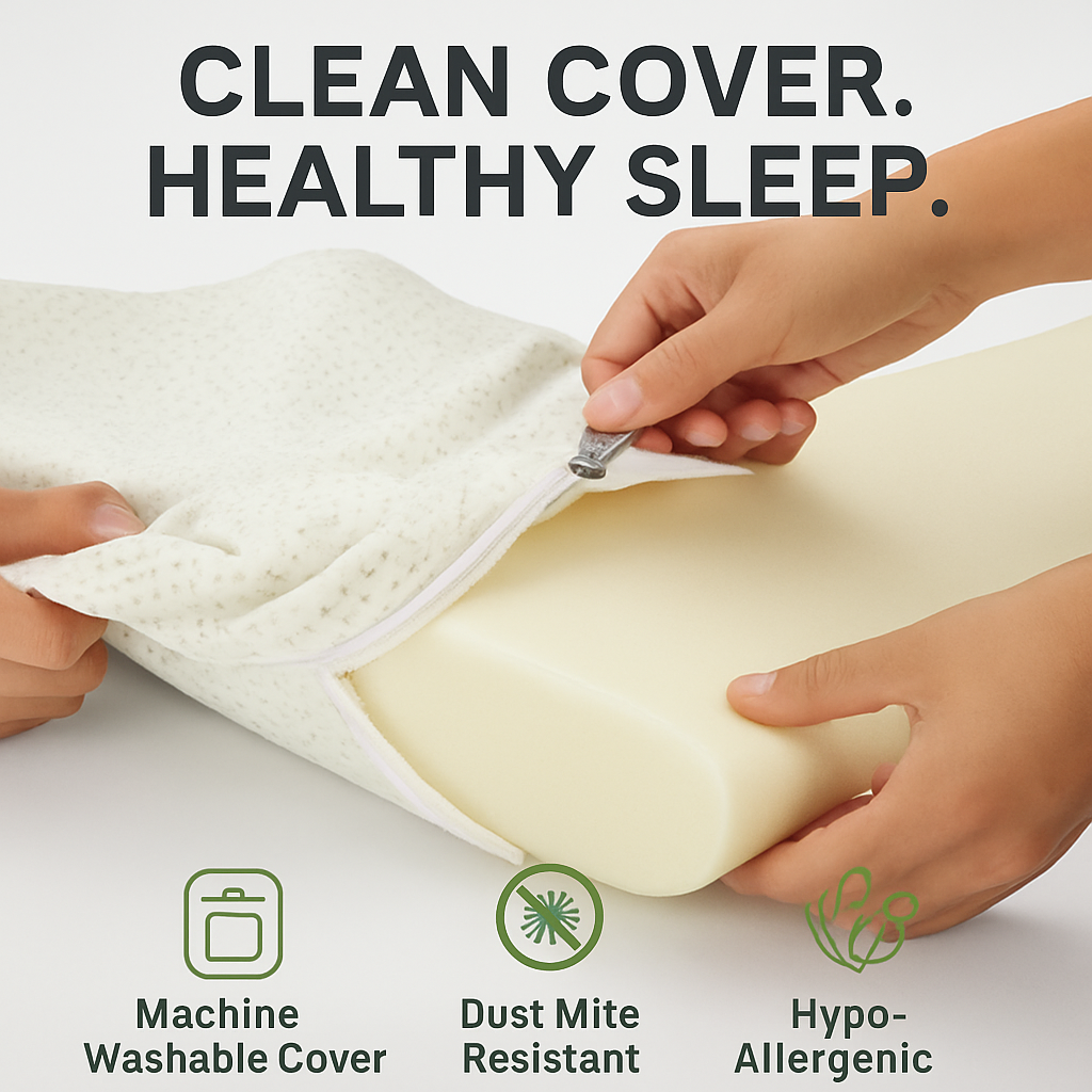Bamboo Memory Foam Sleep Pillow Contoured Cervical Pillow