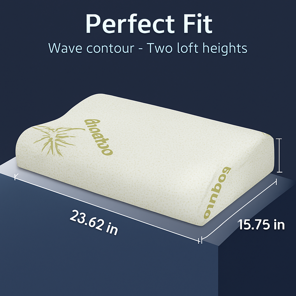 Bamboo Memory Foam Sleep Pillow Contoured Cervical Pillow