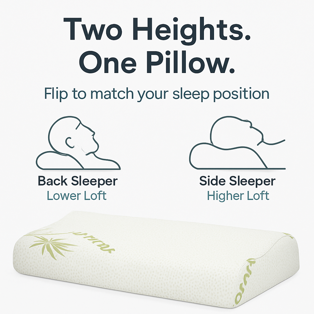 Bamboo Memory Foam Sleep Pillow Contoured Cervical Pillow