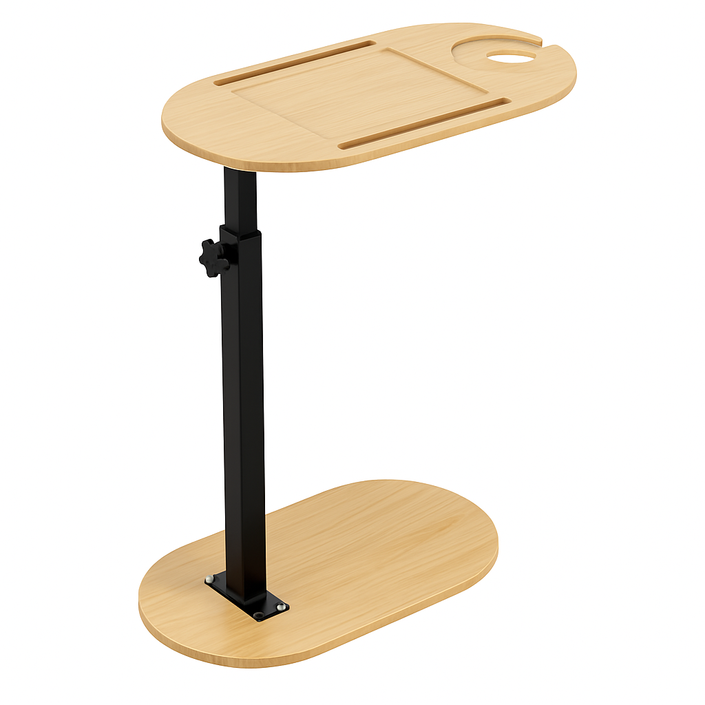 C-Shaped Bathtub Tray Table with Adjustable Height
