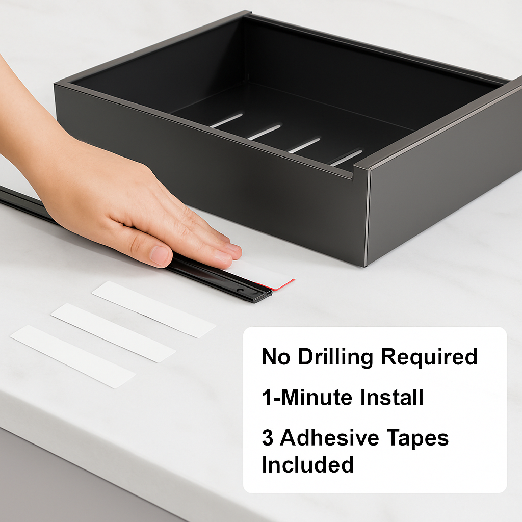 Pull-Out Cabinet Organizer with Slide-Out Drawer