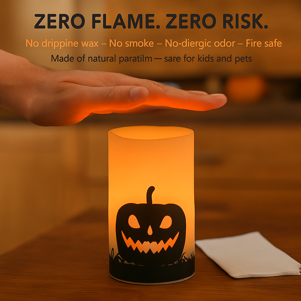 Halloween Flameless Candle Lamp 3-Pack with Timer