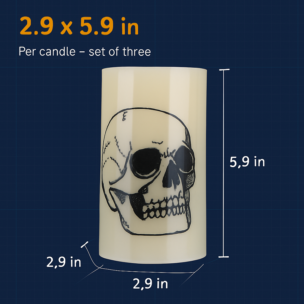 Halloween Flameless Candle Lamp 3-Pack with Timer