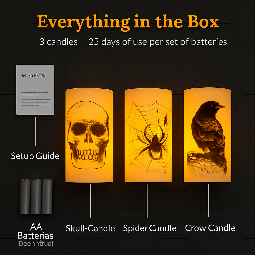 Halloween Flameless Candle Lamp 3-Pack with Timer
