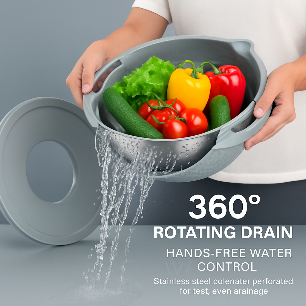Multifunctional Mixing Bowl with Colander and Graters Set