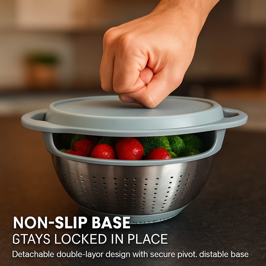 Multifunctional Mixing Bowl with Colander and Graters Set