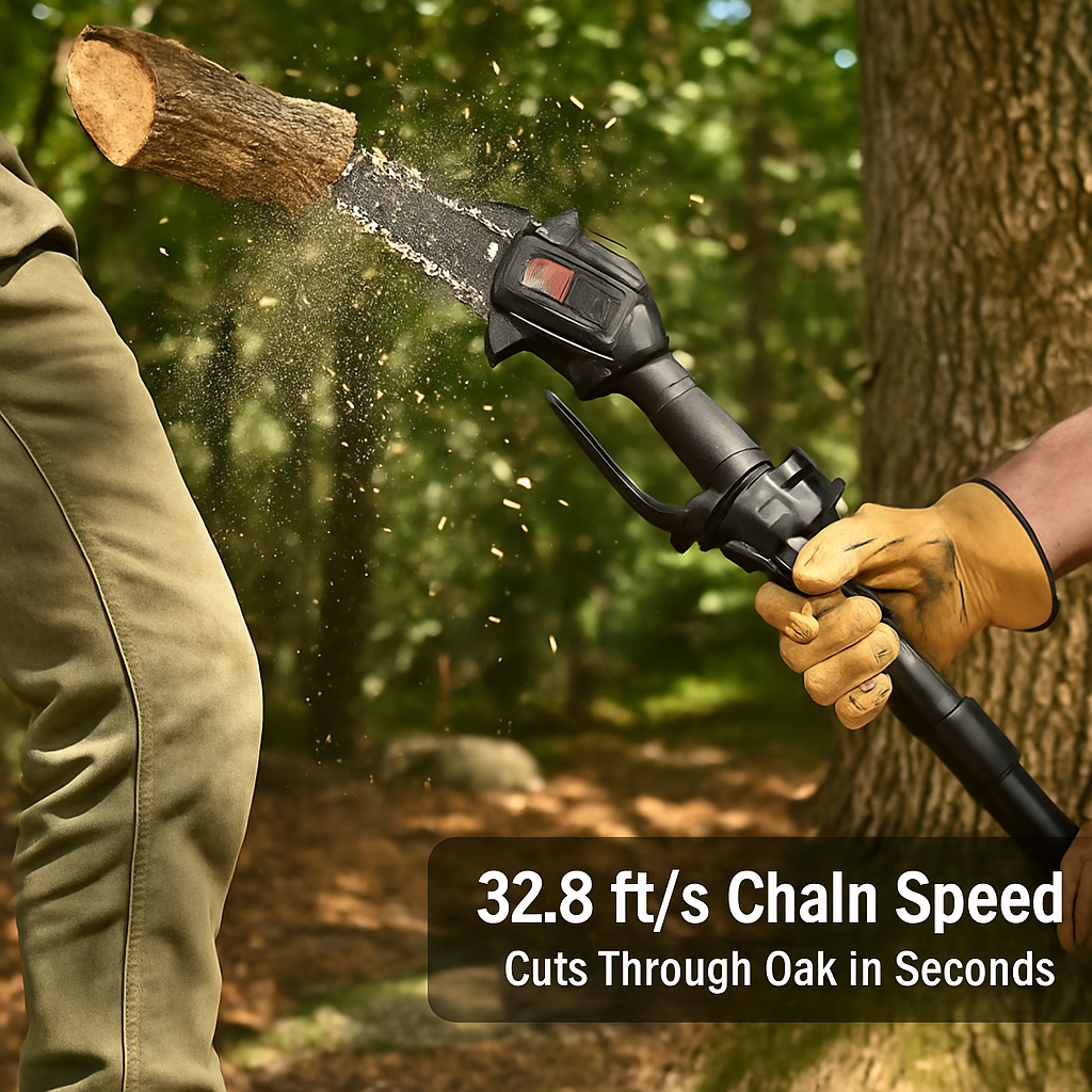 Cordless Pole Saw & Mini Chainsaw - 2-in-1, Adjustable
