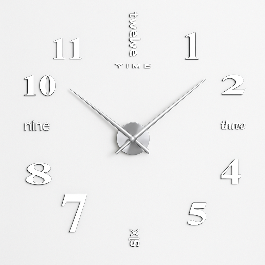 Wall Clock with 3D Mirror Surface for Modern Living Rooms