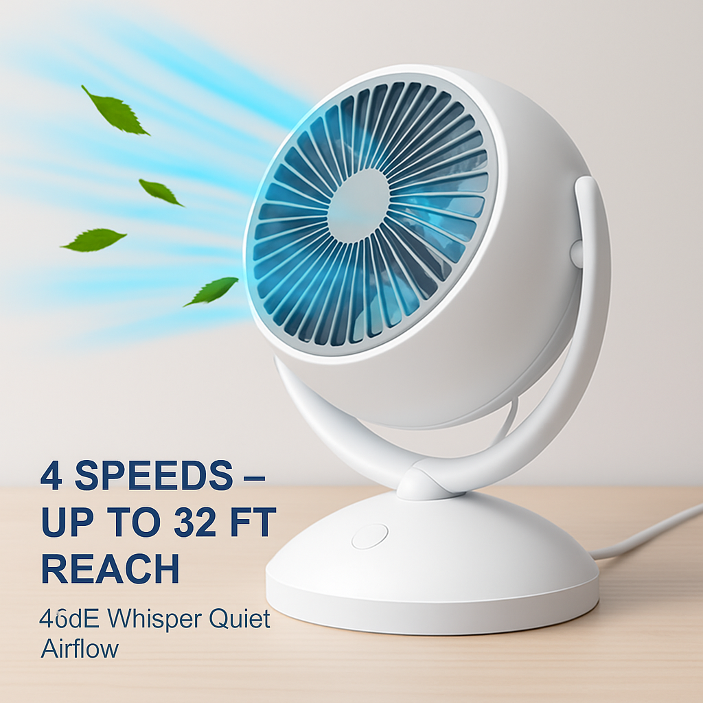 Air Circulator Desk Fan Portable Oscillating Table Fan