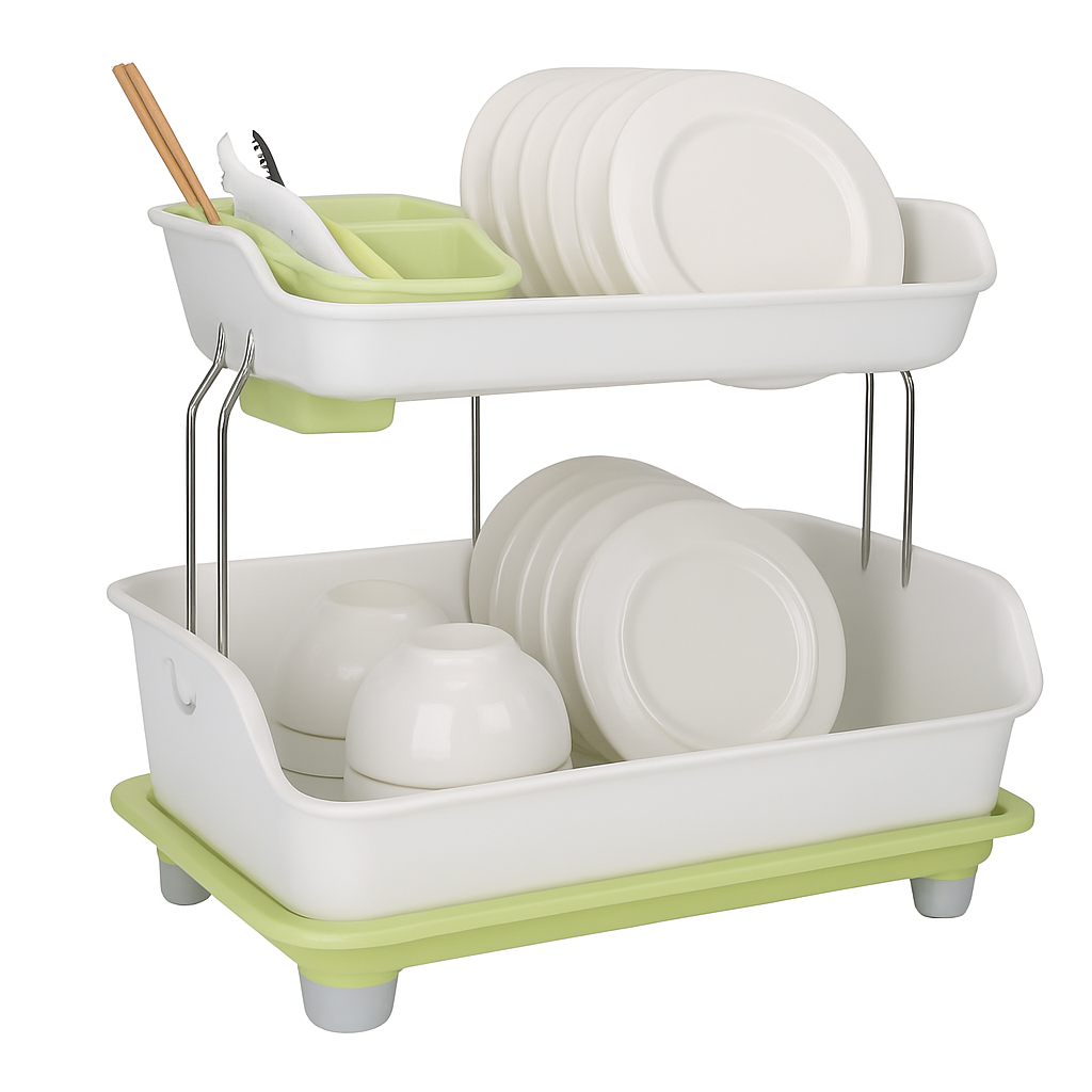 2-Tier Dish Drying Rack for Kitchen Counter