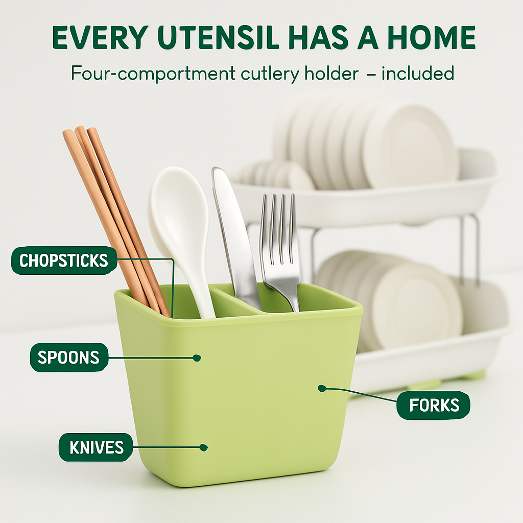 2-Tier Dish Drying Rack for Kitchen Counter