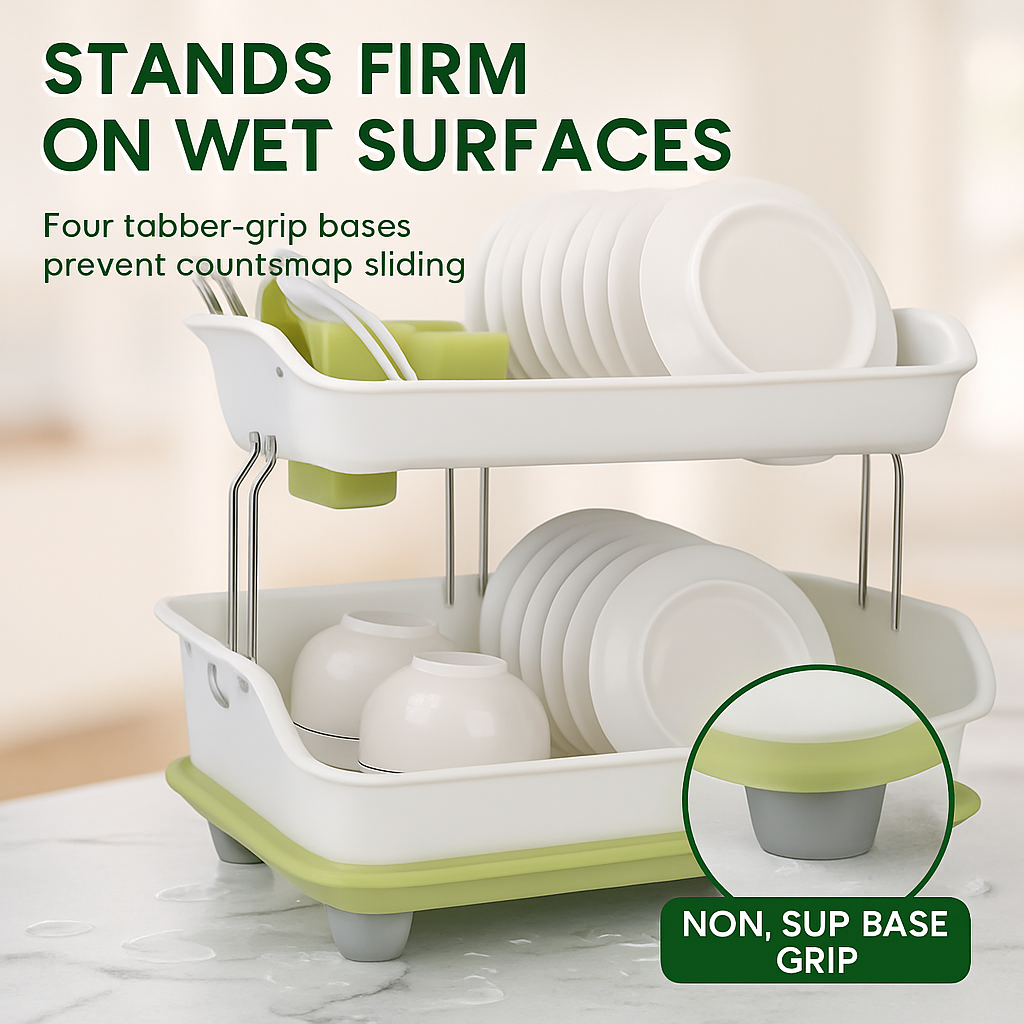 2-Tier Dish Drying Rack for Kitchen Counter