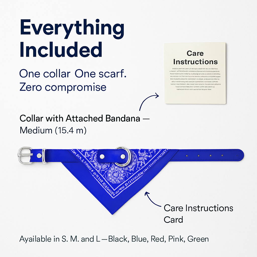 Adjustable Leather Pet Collar Triangle Bandana for Dogs