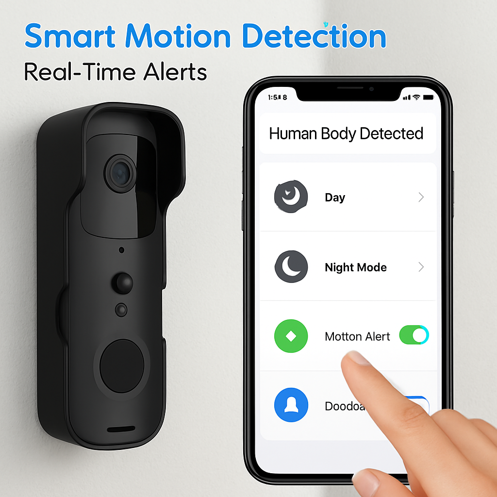 Smart WiFi Video Doorbell with Two-Way Audio