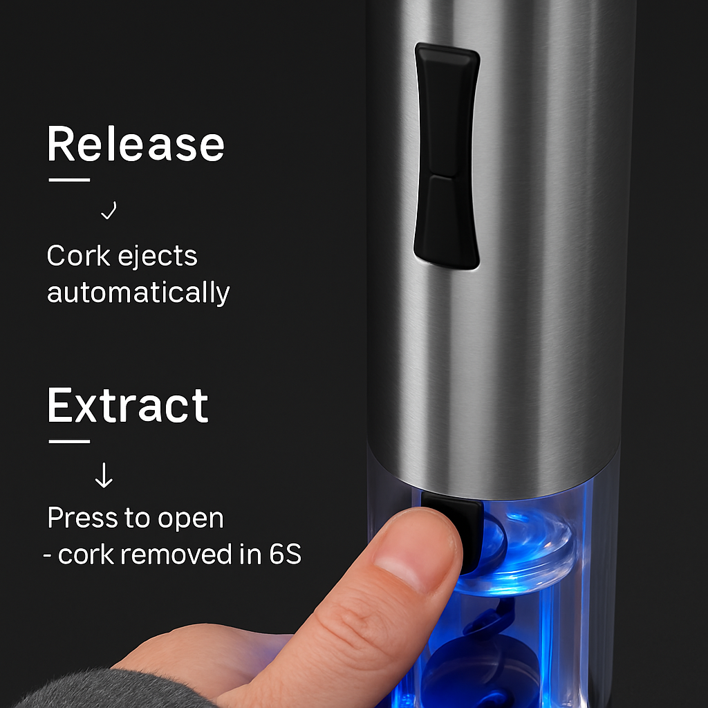 Electric Wine Opener Set with Aerator, Foil Cutter & Stopper
