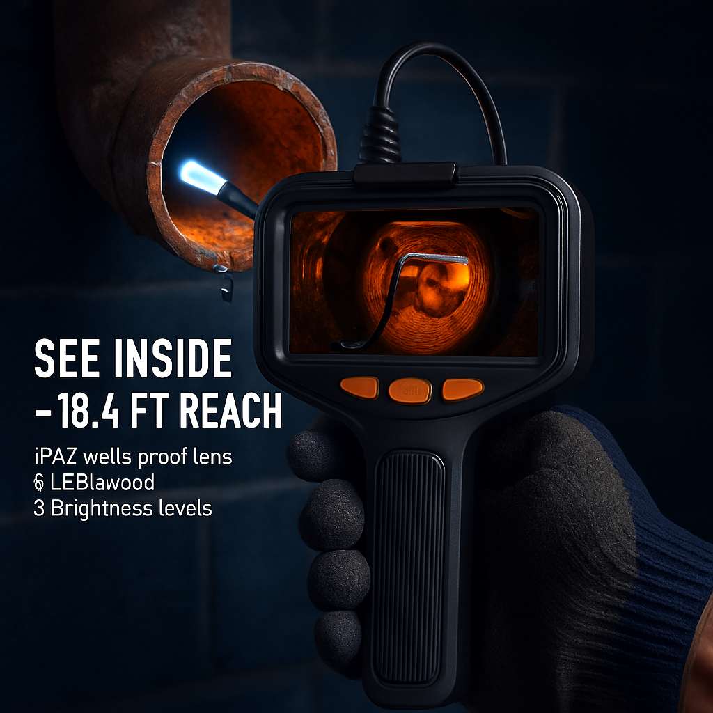 Articulating Borescope Inspection Camera with Light