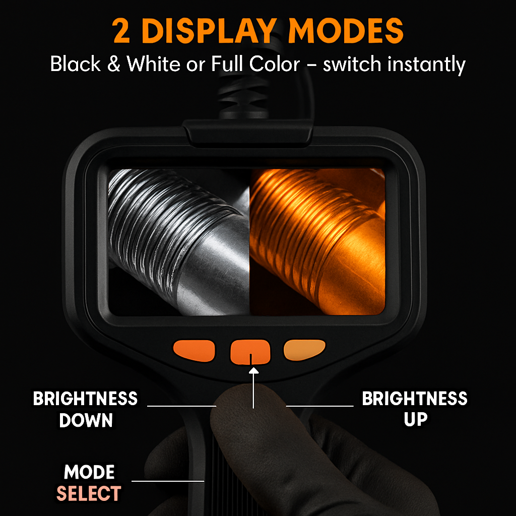 Articulating Borescope Inspection Camera with Light