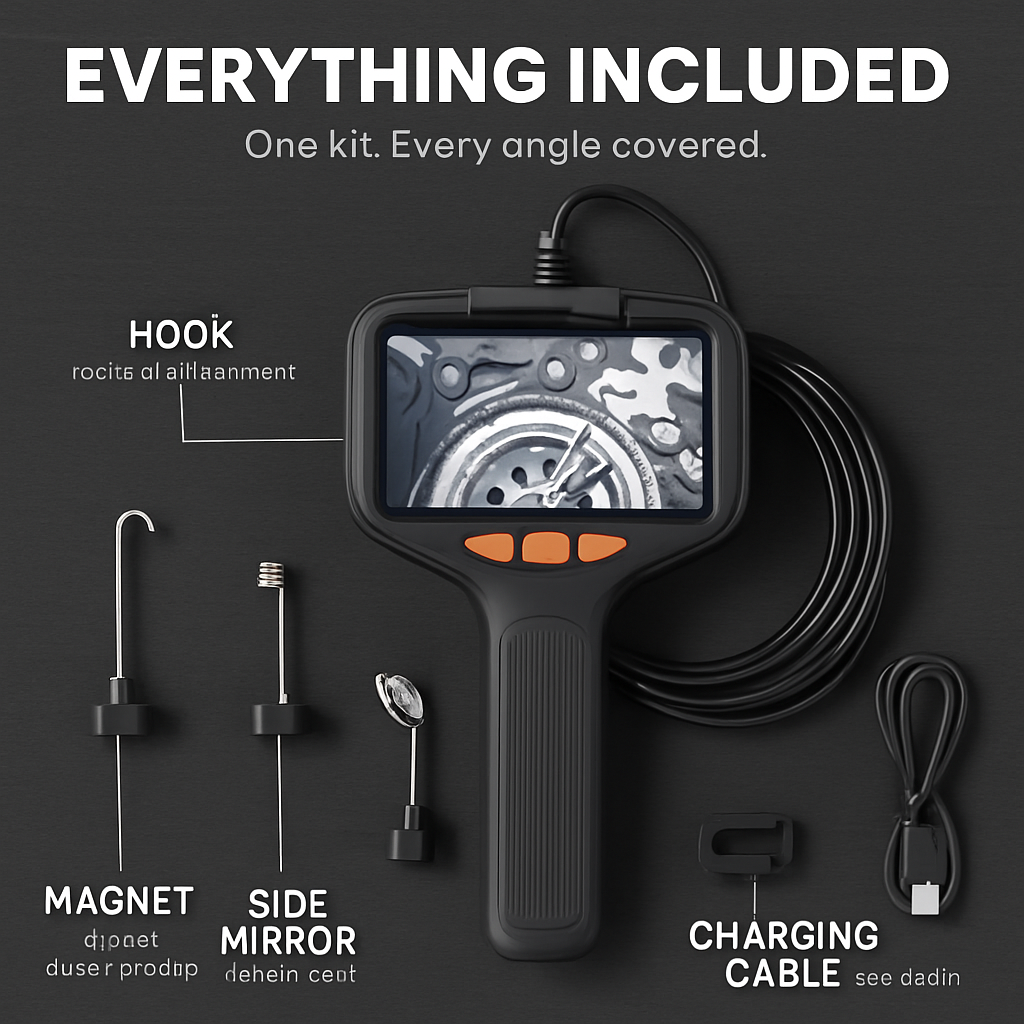 Articulating Borescope Inspection Camera with Light