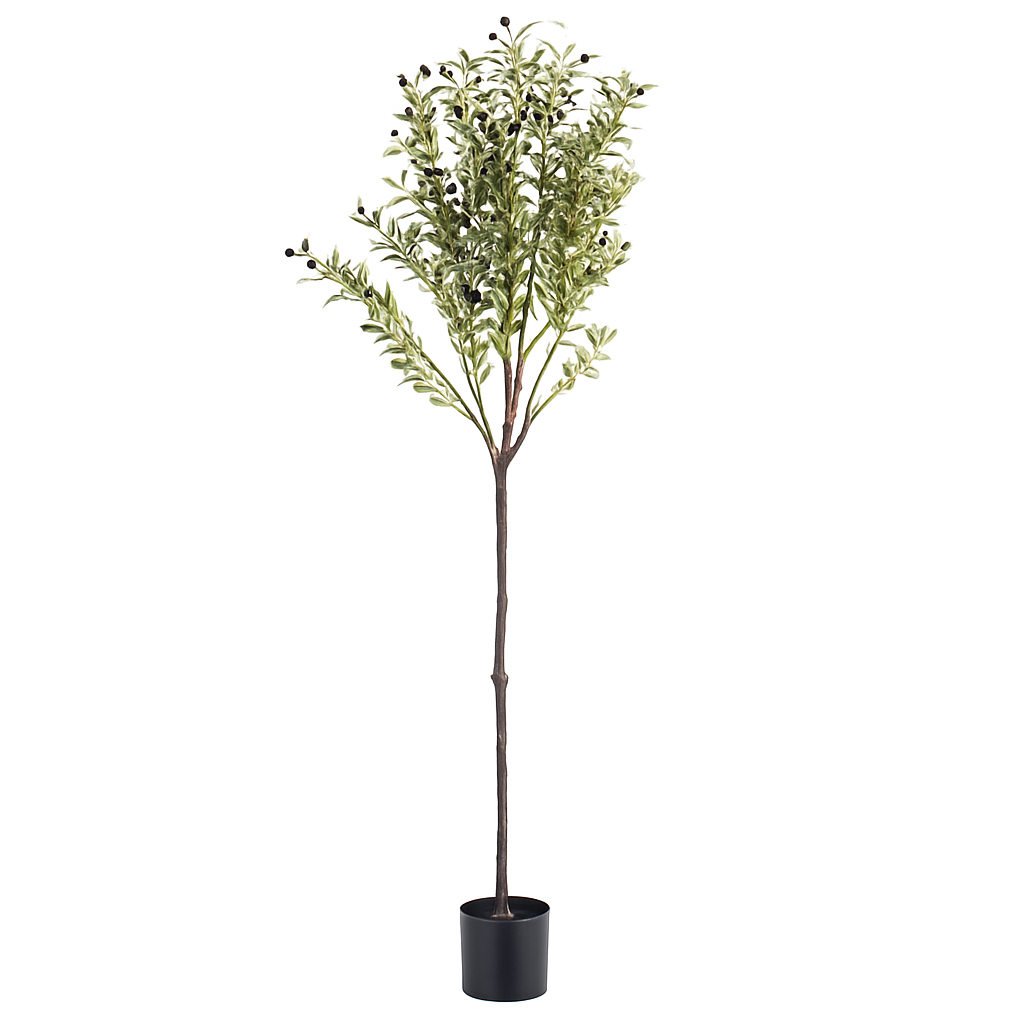 Artificial Olive Tree with Lush Branches and Fruits