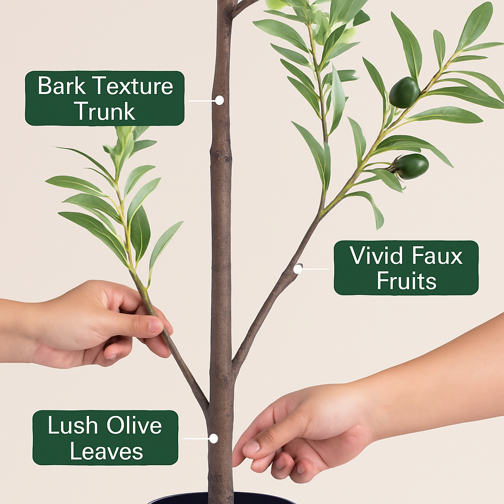 Artificial Olive Tree with Lush Branches and Fruits