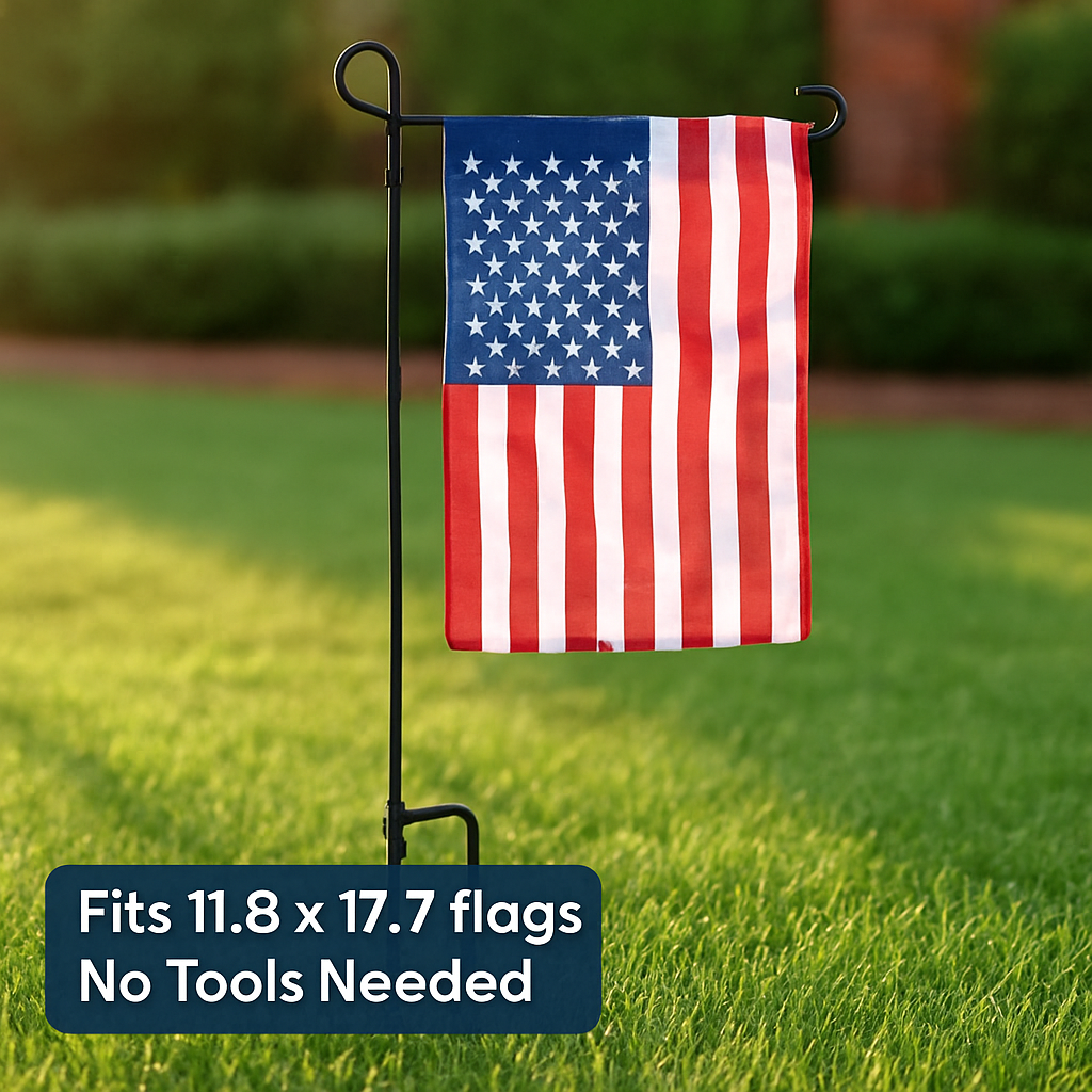 Garden Flag Stand Flagpole Weatherproof Yard Holder