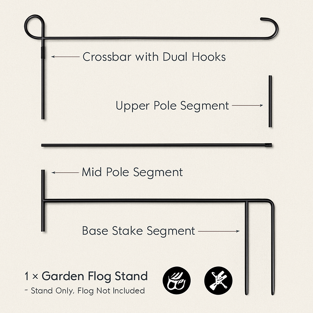 Garden Flag Stand Flagpole Weatherproof Yard Holder