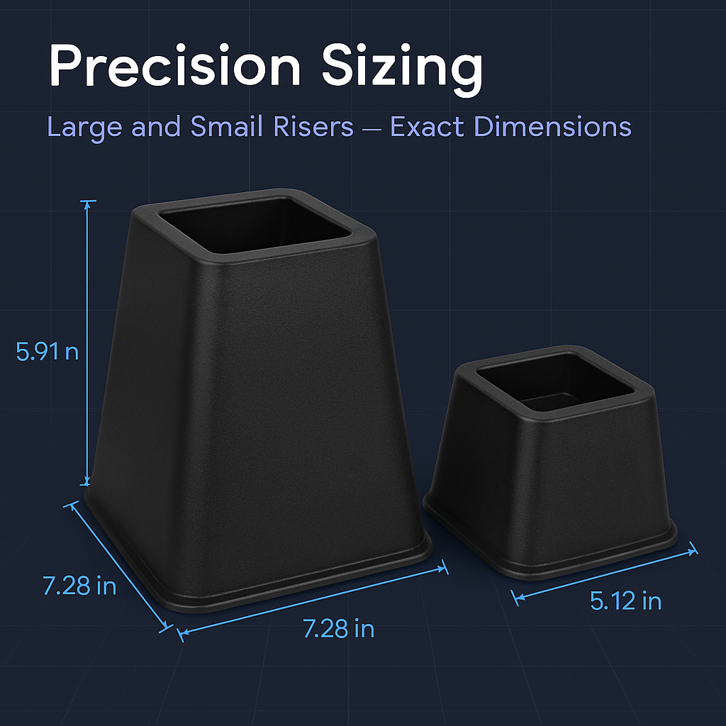 Furniture Risers for Beds and Tables with Adjustable Height
