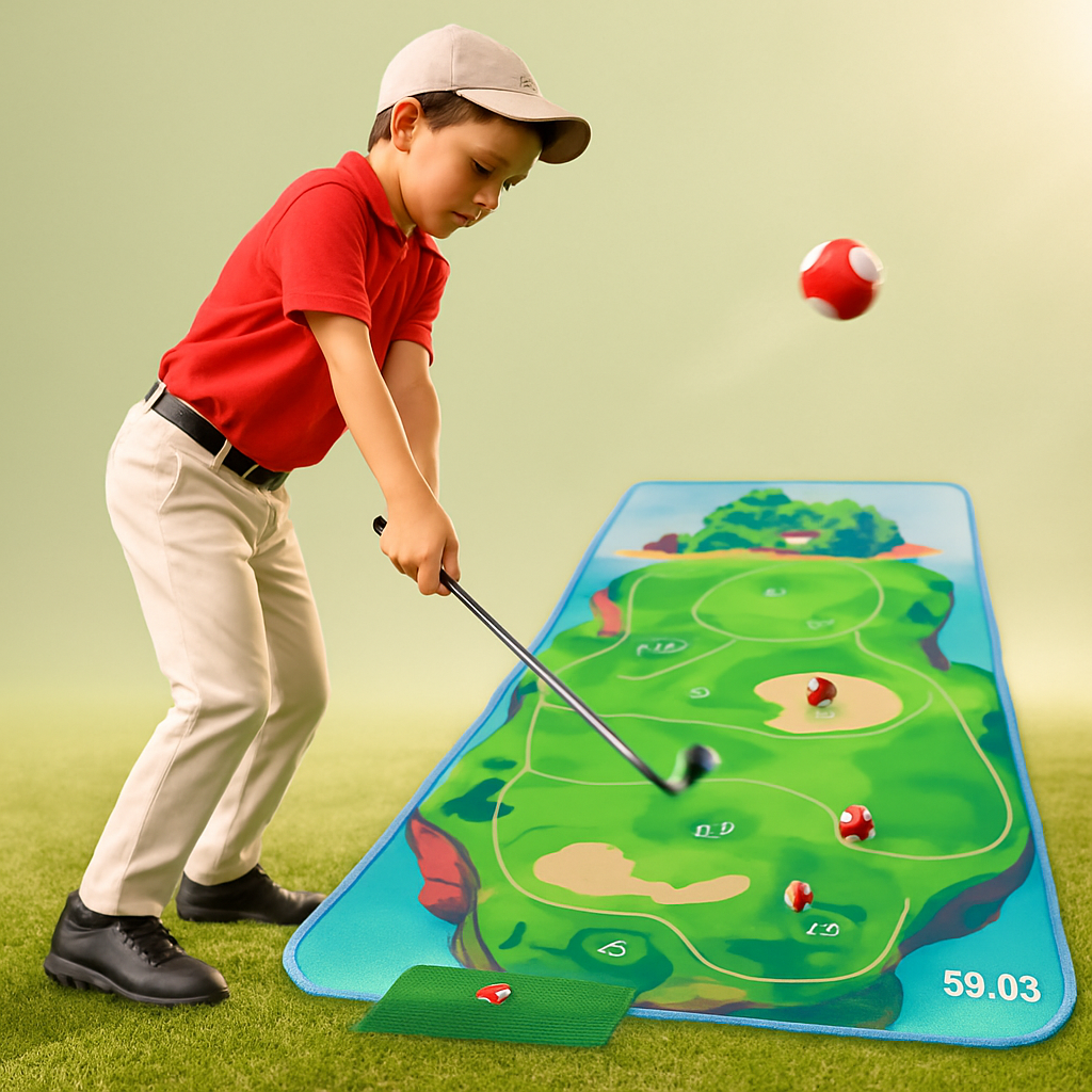 Casual Golf Game Set with Mat Balls and Storage Bag