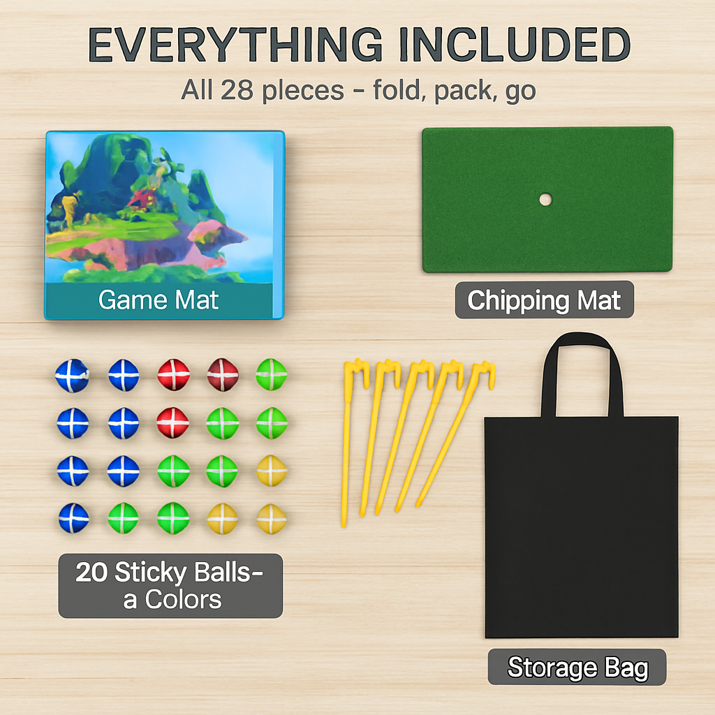 Casual Golf Game Set with Mat Balls and Storage Bag