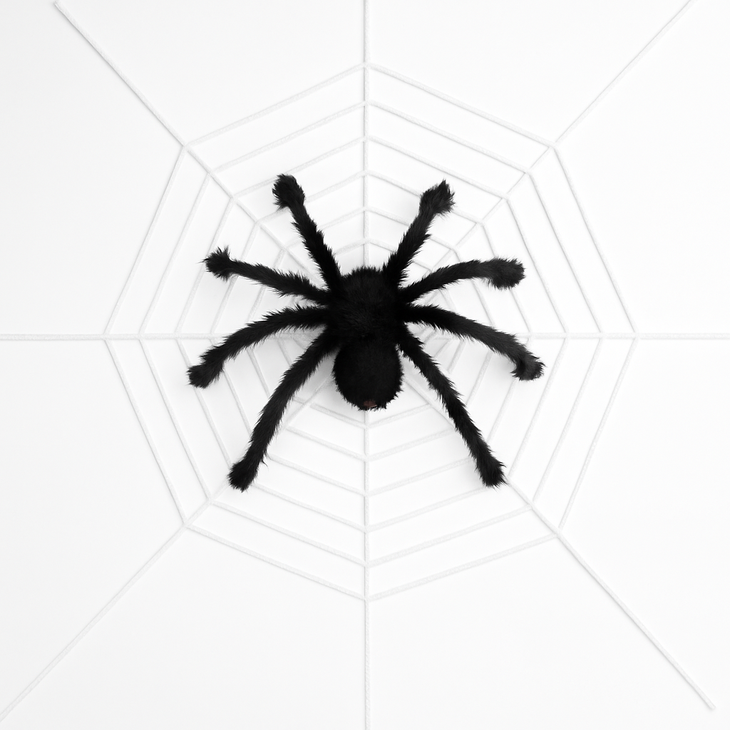 Giant Halloween Spider Decoration with Web