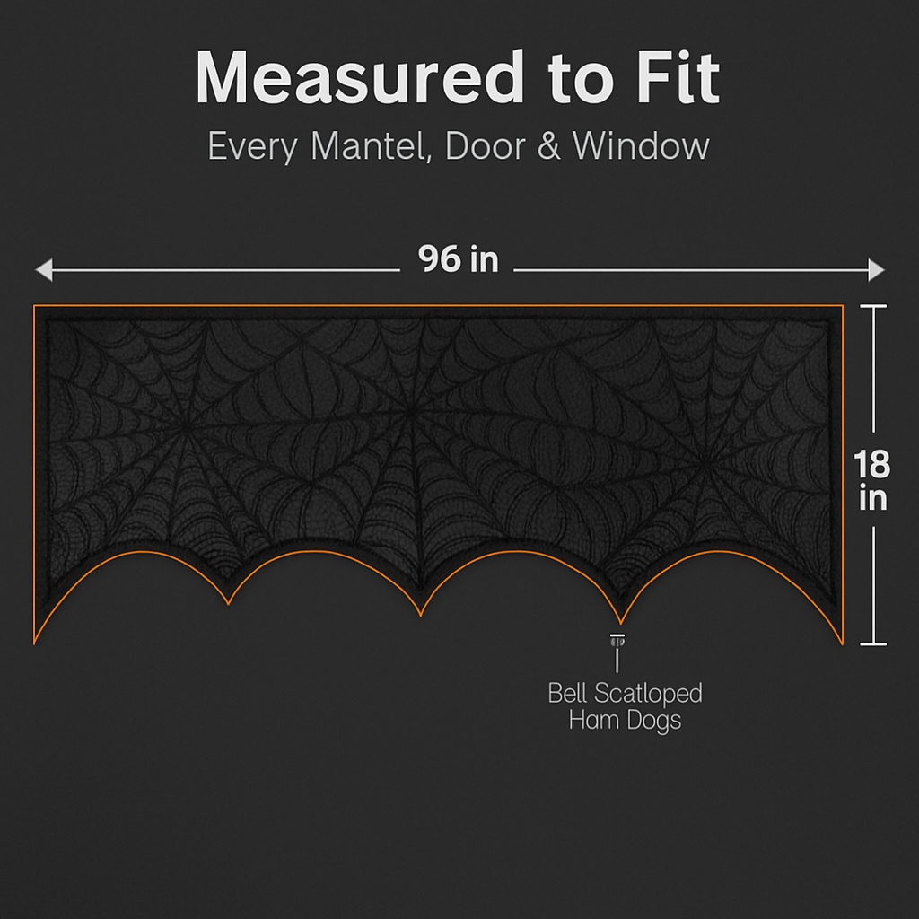 Halloween Black Lace Spiderweb Mantle Scarf