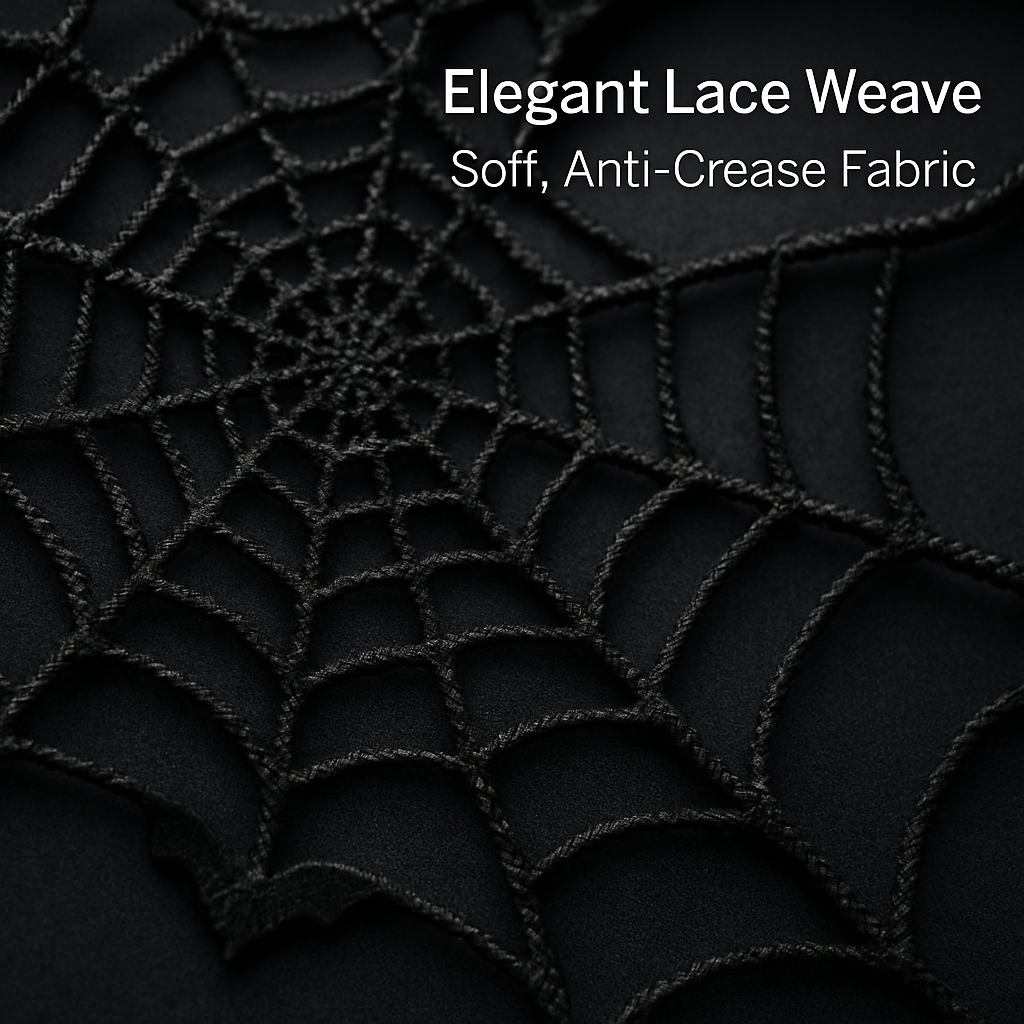 Halloween Black Lace Spiderweb Mantle Scarf