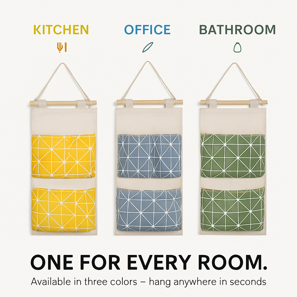 Wall-Mounted Storage Bag for Door and Closet Organizer