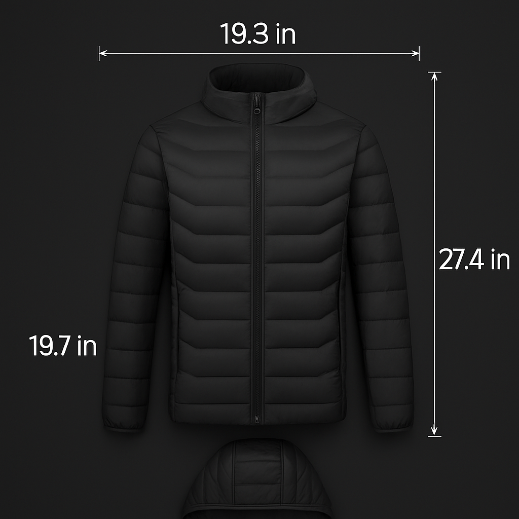 Heated Jacket - Lightweight Hooded Coat for Winter Warmth