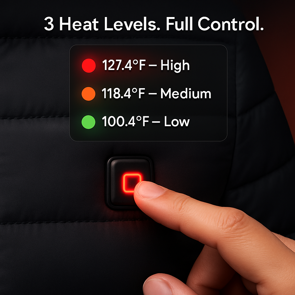 Heated Jacket - Lightweight Hooded Coat for Winter Warmth