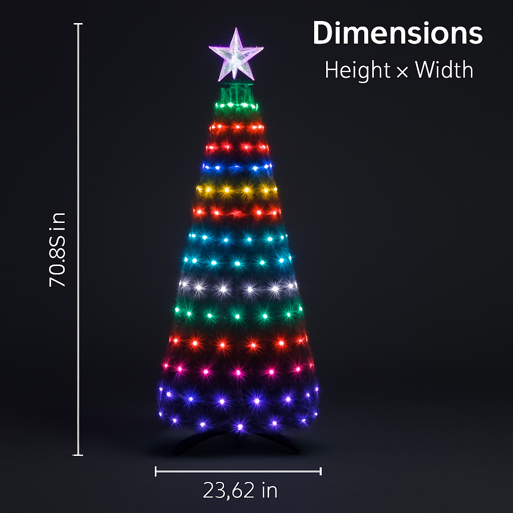 Collapsible Christmas Tree Lights with Remote App Control