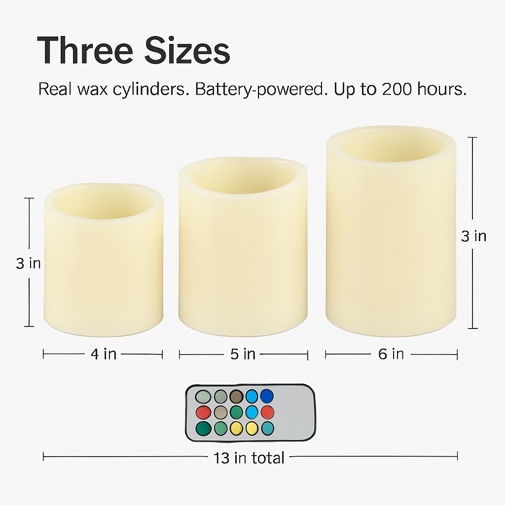 Flameless Candle Set with Remote and Timer
