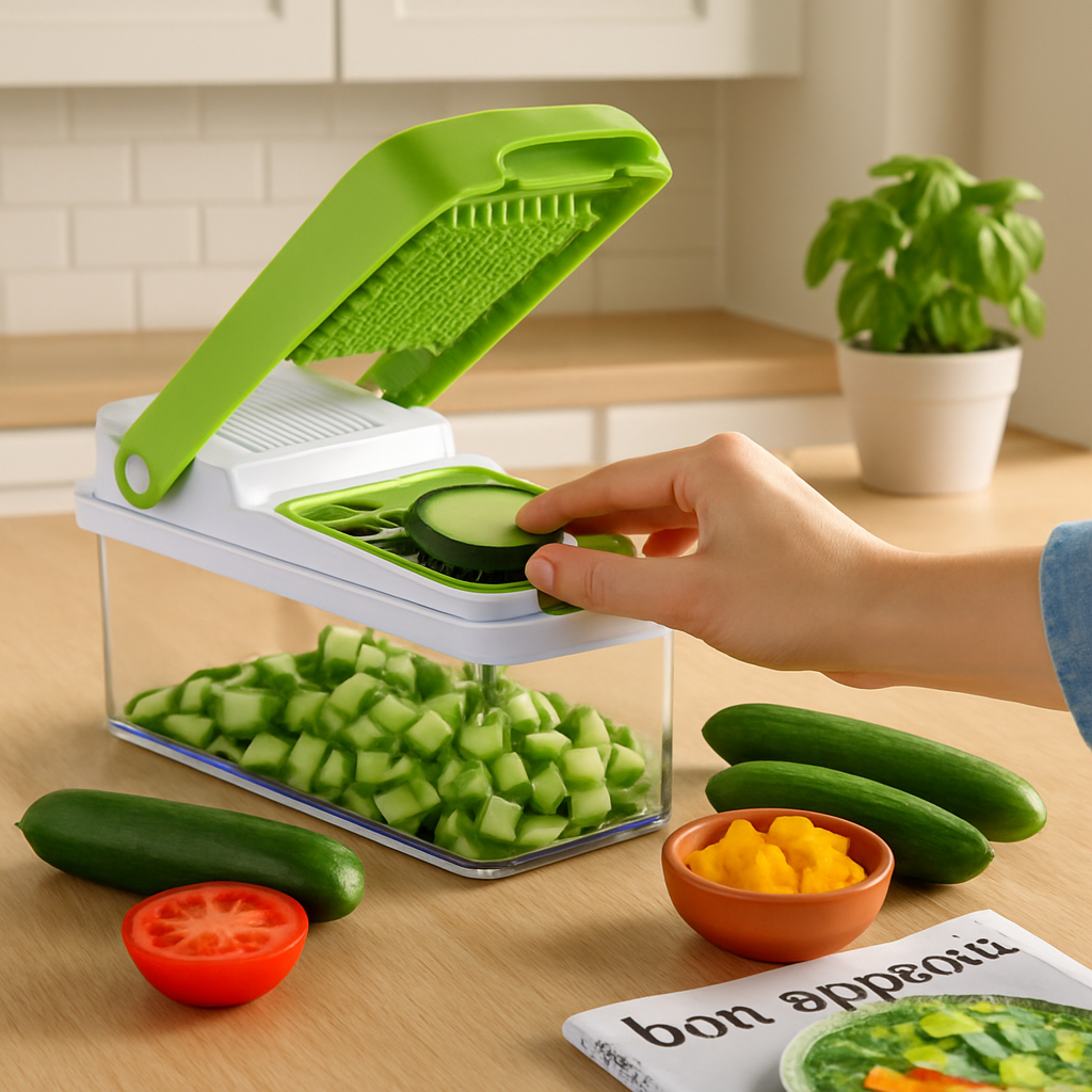 Vegetable Slicer with Interchangeable Blades for Quick Prep
