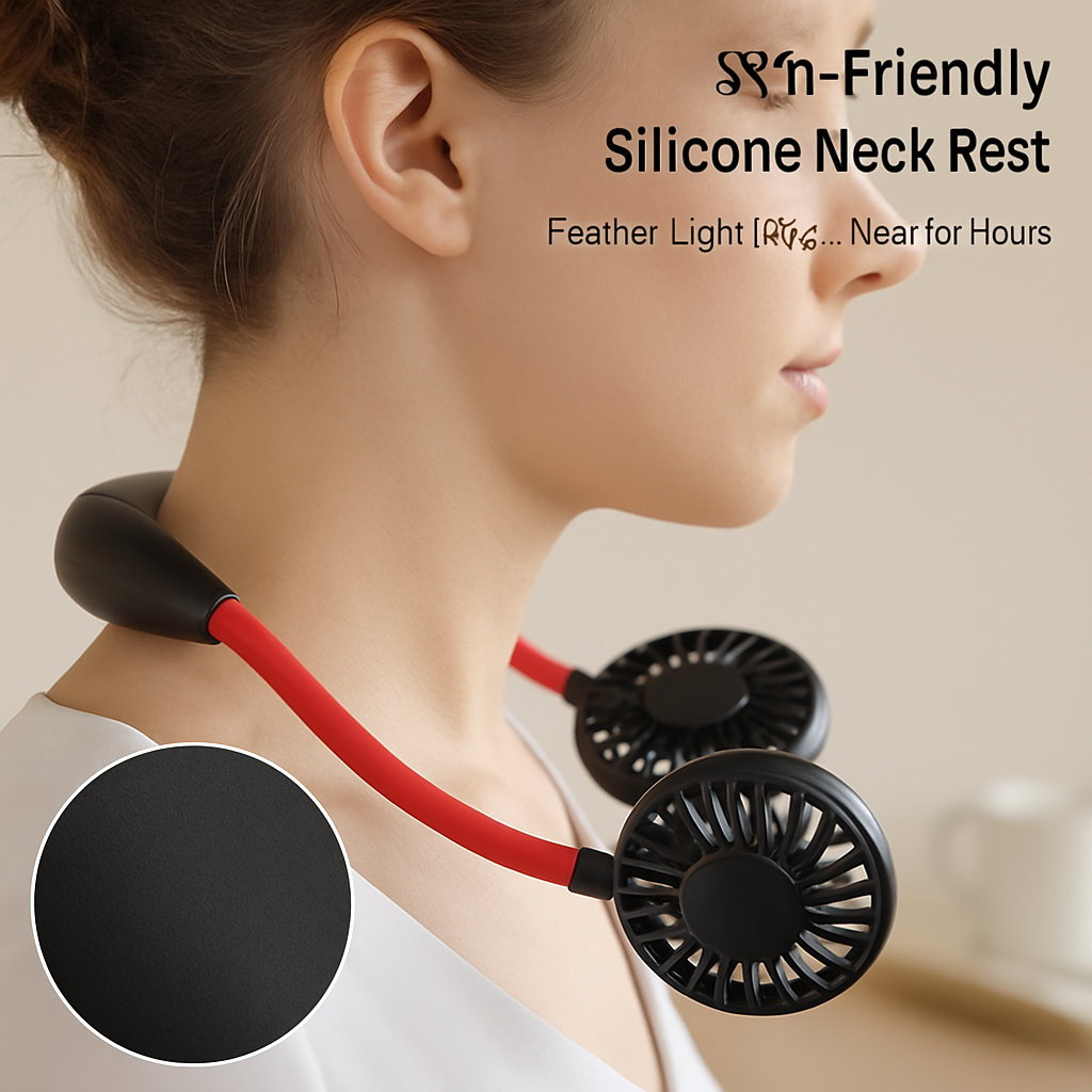 Neck Hanging Fan with Aromatherapy USB Rechargeable