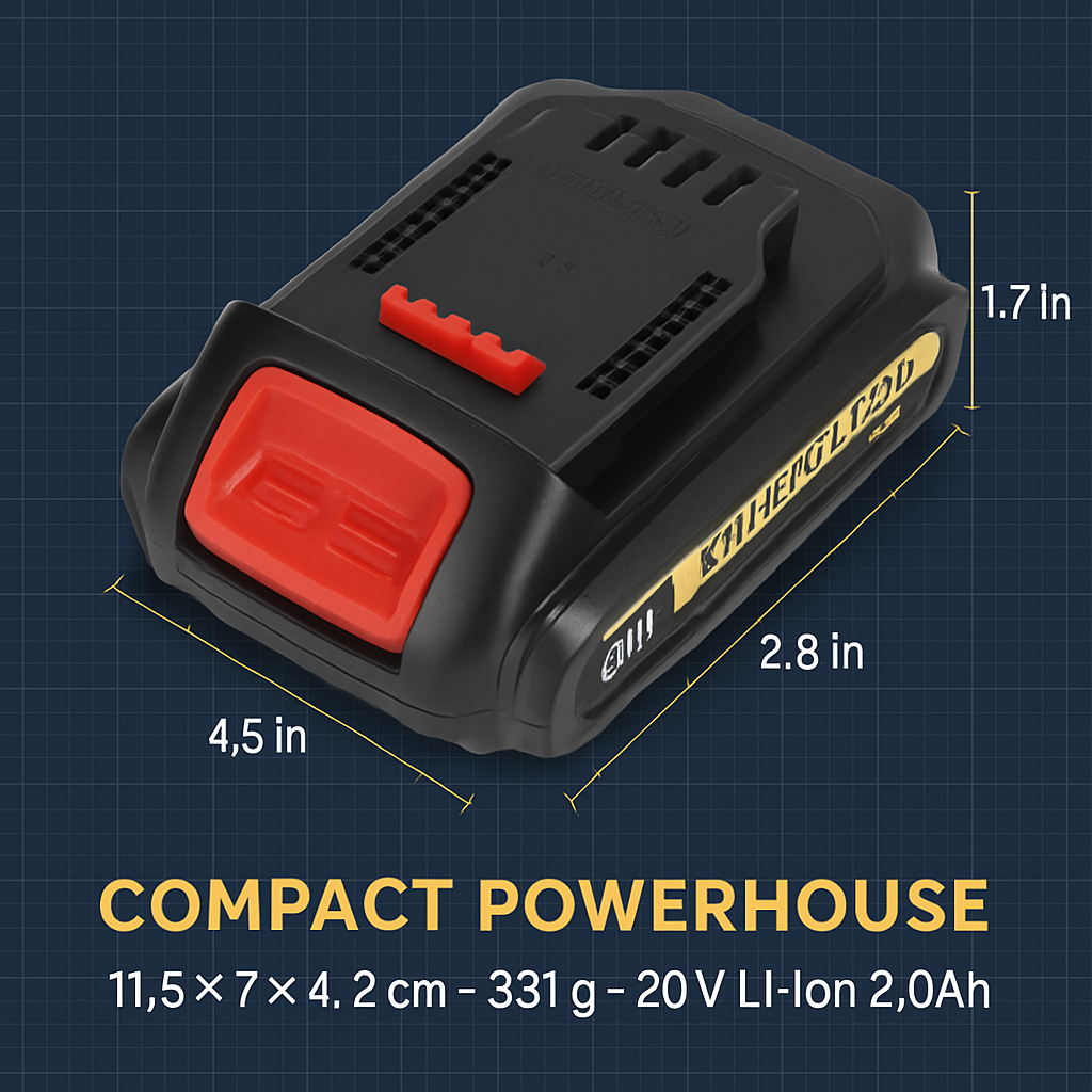 20V Replacement Battery for Power Tools - Durable