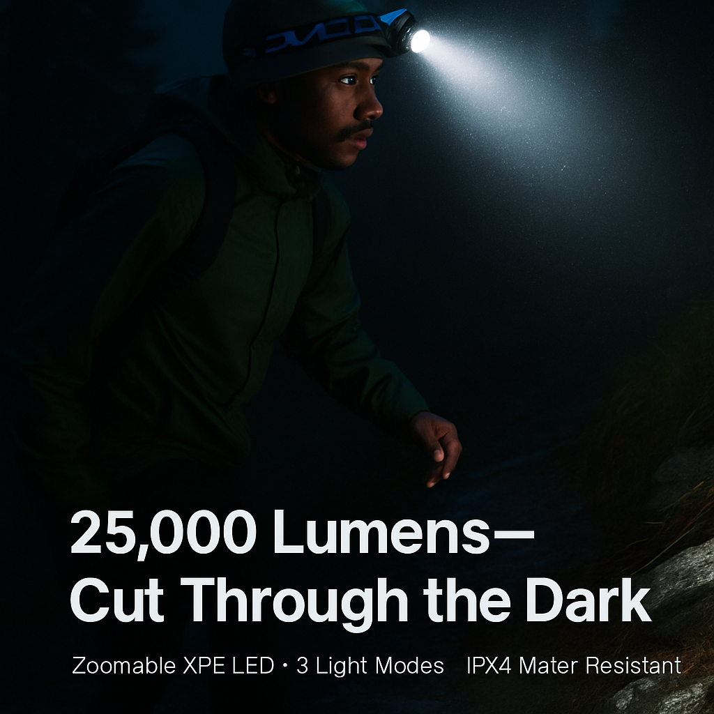 Headlamp with Zoomable Focus for Outdoor Adventures
