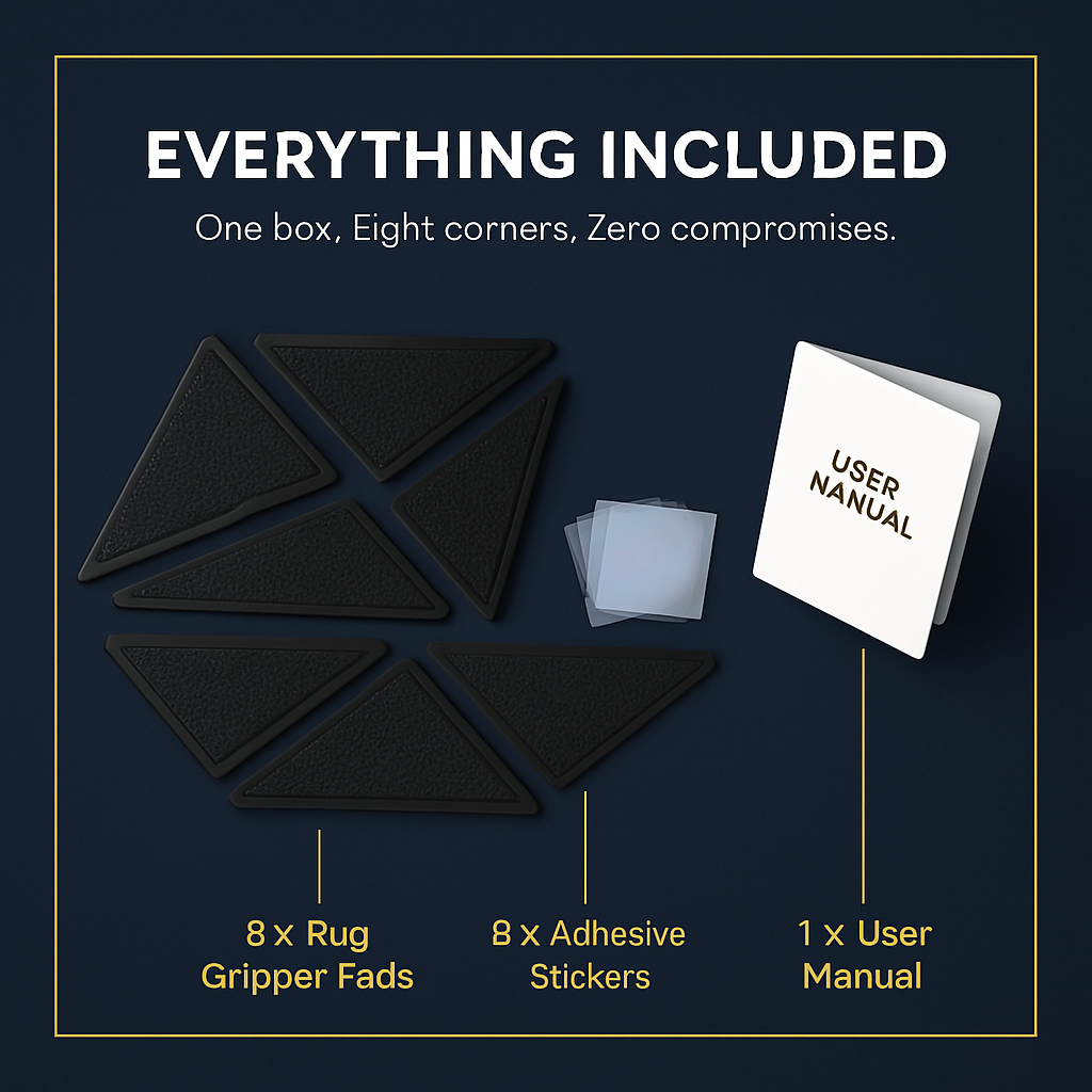 Area Rug Gripper Pad Triangular Non-Slip Corners