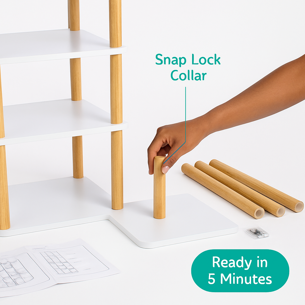 8-Tier Entryway Wooden Shoe Rack: Vertical Organizer