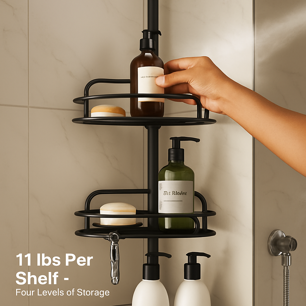 Corner Shower Caddy with Adjustable Shelves
