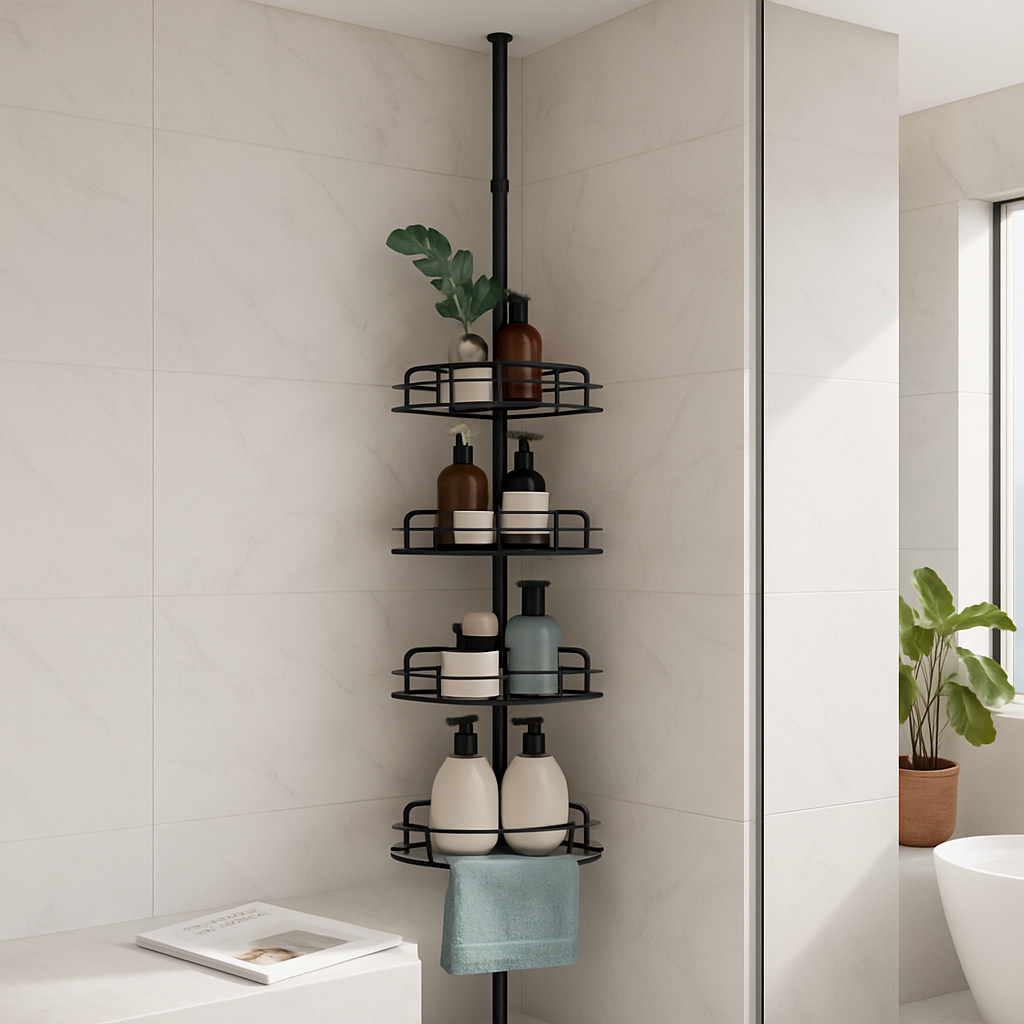 Corner Shower Caddy with Adjustable Shelves