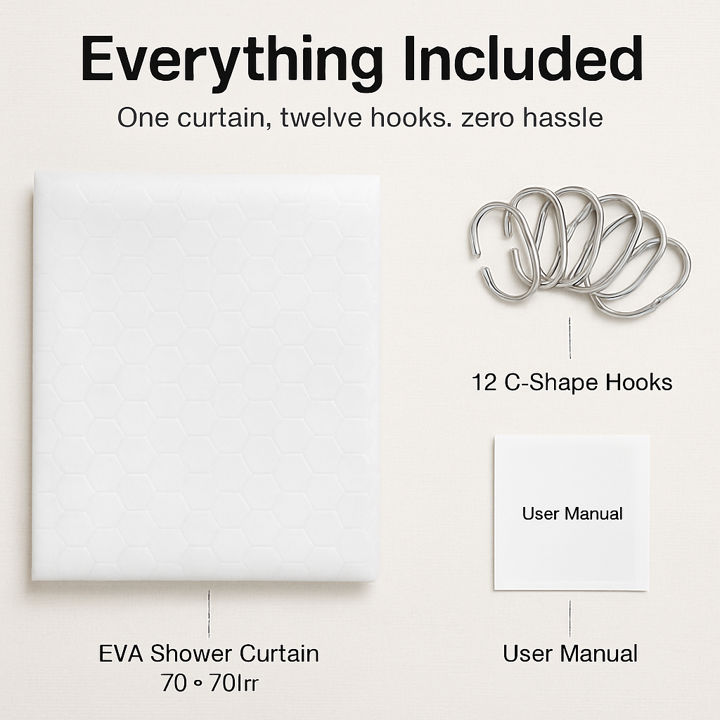 Shower Curtain: Quick-Dry, Mildew-Resistant