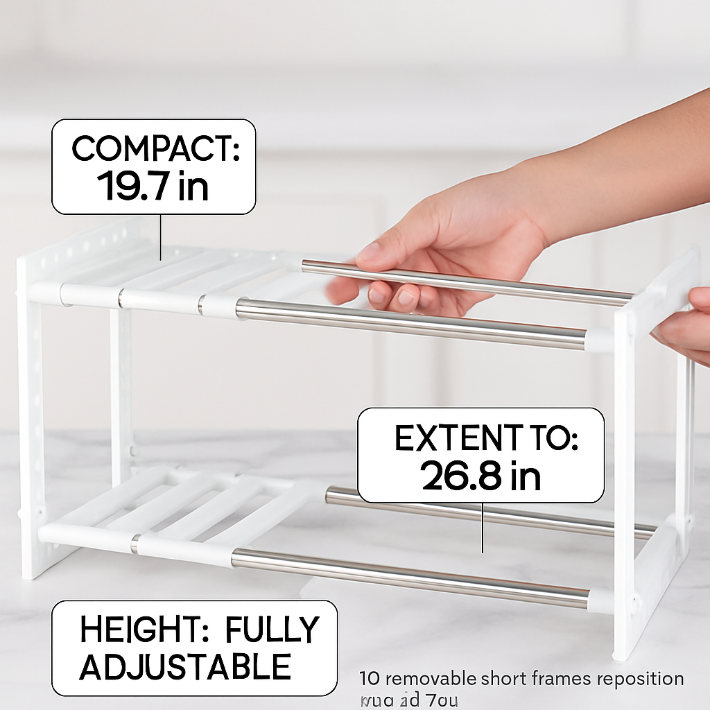 2-Tier Under Sink Organizer with Extendable Shelves