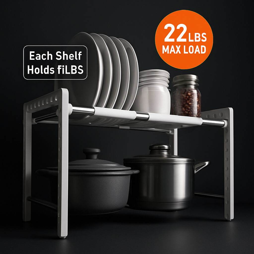 2-Tier Under Sink Organizer with Extendable Shelves