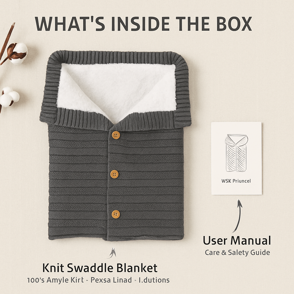 Baby Knit Swaddle Blanket for Newborns - Cozy Fleece Wraps